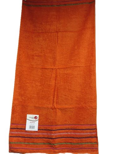 Handtuch orange mit Streifenbordüre