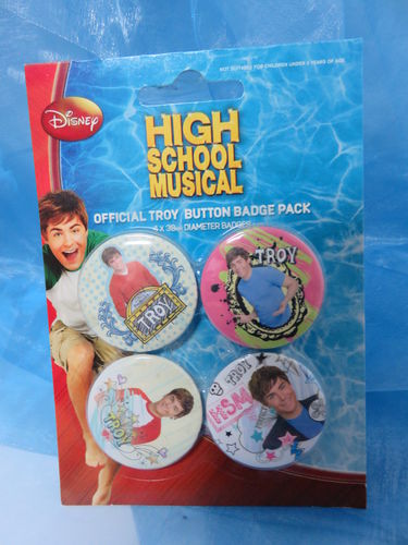 Badge Pack - Buttons * High School Musical * 4 Stck. *