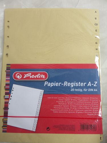 Herlitz * Buchstaben Register A-Z - DIN A4