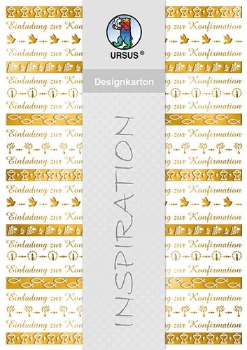 Designkarton Konfirmation - gold