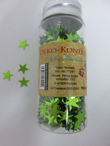 Deko-Konfetti - grün / Sterne