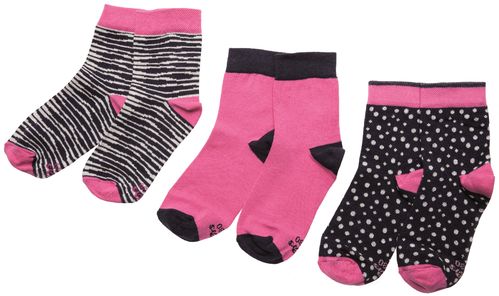Ewers 20126 - Mädchen 3er-Pack -Socken **FB: Pink/Tinte**
