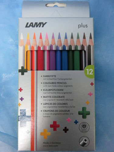 12 Farb - / Buntstifte mit lichtechten Farbpigmenten