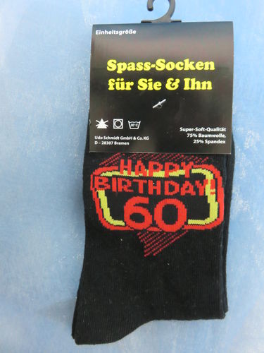 Spass - Socken Happy Birthday 60