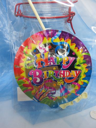 Ballon am Stiel * selbst aufblasbar * Happy Birthday * Geburtstag