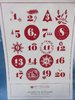 Adventskalender - Sticker  24 Zahlensticker Weihnachten