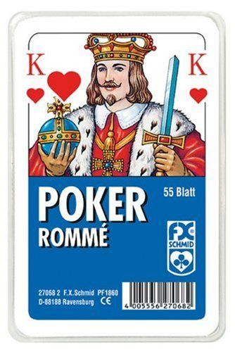 Ravensburger  - Poker, Französisches Bild - 55 Blatt, glasklaes Etui