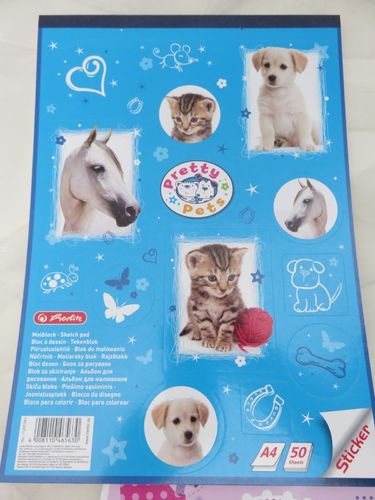 Herlitz Malblock mit Sticker "Pretty Pets