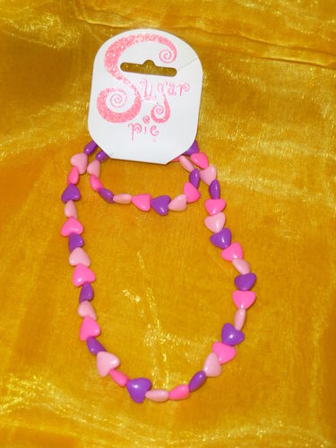 Sugar Pie Halskette + Armband für Mädchen * Herzen * Lila