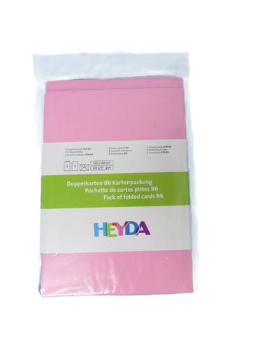 Heyda Doppelkarten Kartenset B6 rosa