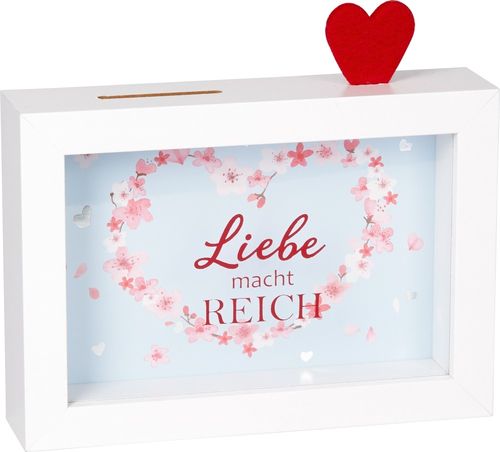 Bilderrahmen-Spardose "Liebe ..." (Just married)