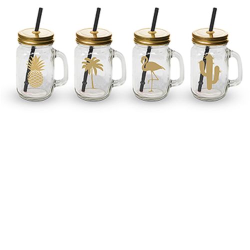Party Tumbler Set of 4 Pineapple real gold