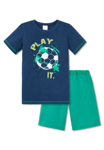 Jungen Schlafanzug Fußball dunkelblau - Play it