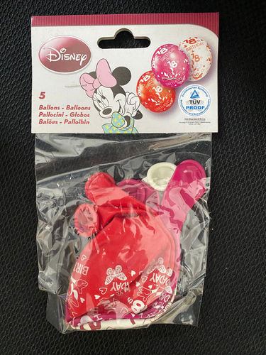 Luftballons Minnie Mouse - 18. Geburtstag Disney