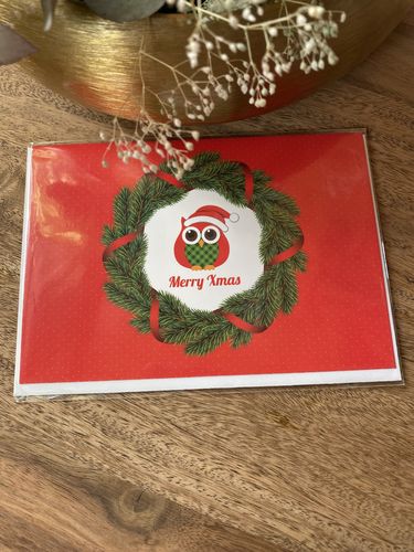 Merry Xmas - Eule Weihnachtskarte
