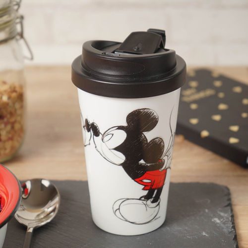 Coffee to go Becher Mickey Kiss Sketch rot