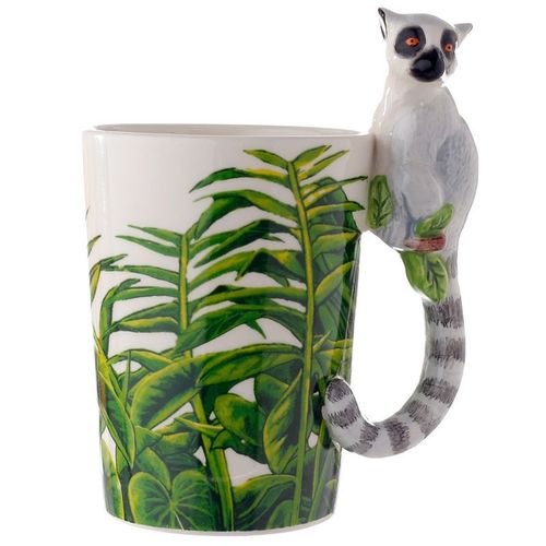 Lemur geformter Henkel Tasse