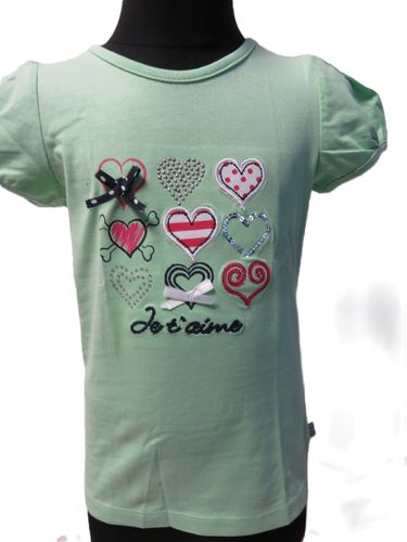 T-Shirt mit edler Stickerei Herzen